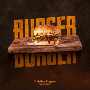 O Melhor Burger da Cidade Hamburgueria Social Media PSD Editável