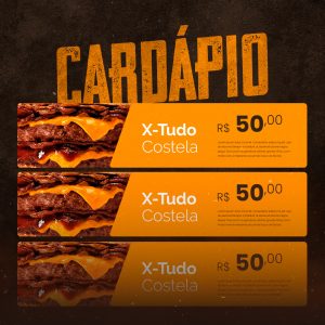 Cardápio Hamburgueria Social Media PSD Editável