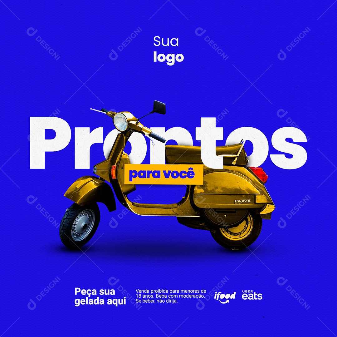 Prontos para Você Peça Sua Gelada Aqui Distribuidora Social Media PSD Editável