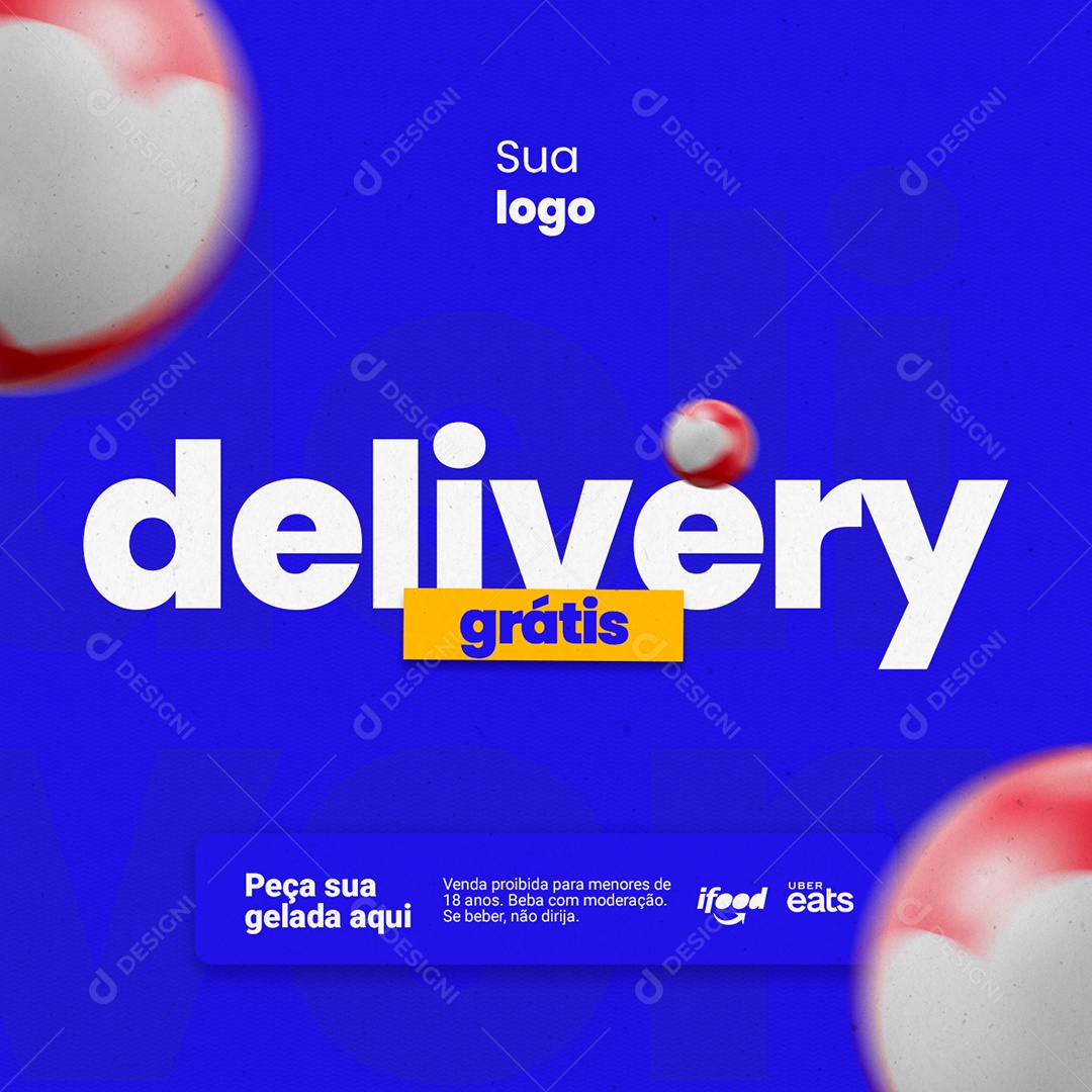Distribuidora Delivery Grátis Distribuidora Social Media PSD Editável
