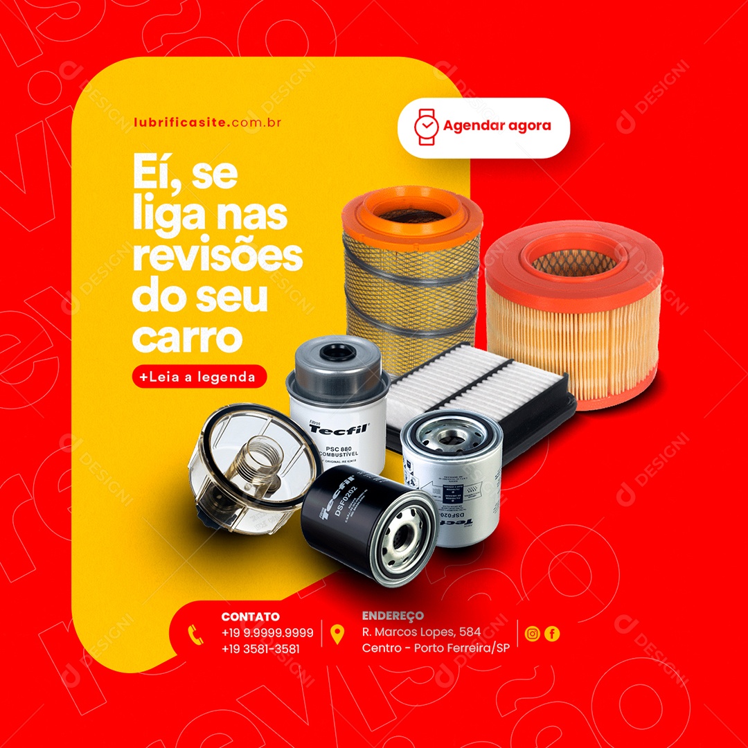 Eí se Liga nas Revisões do Seu Carro Oficina Mecânica Social Media PSD Editável