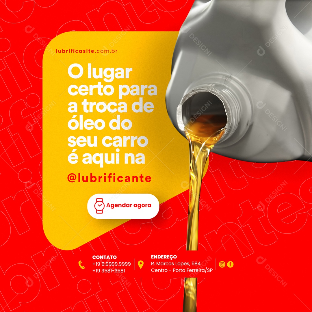 O Lugar Certo para  a Troca de Óleo do seu Carro é Aqui na Oficina Mecânica Social Media PSD Editável
