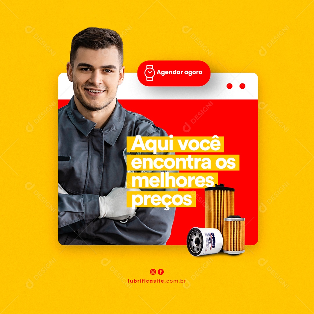Aqui Você Encontra os Melhores Preços Oficina Mecânica Social Media PSD Editável