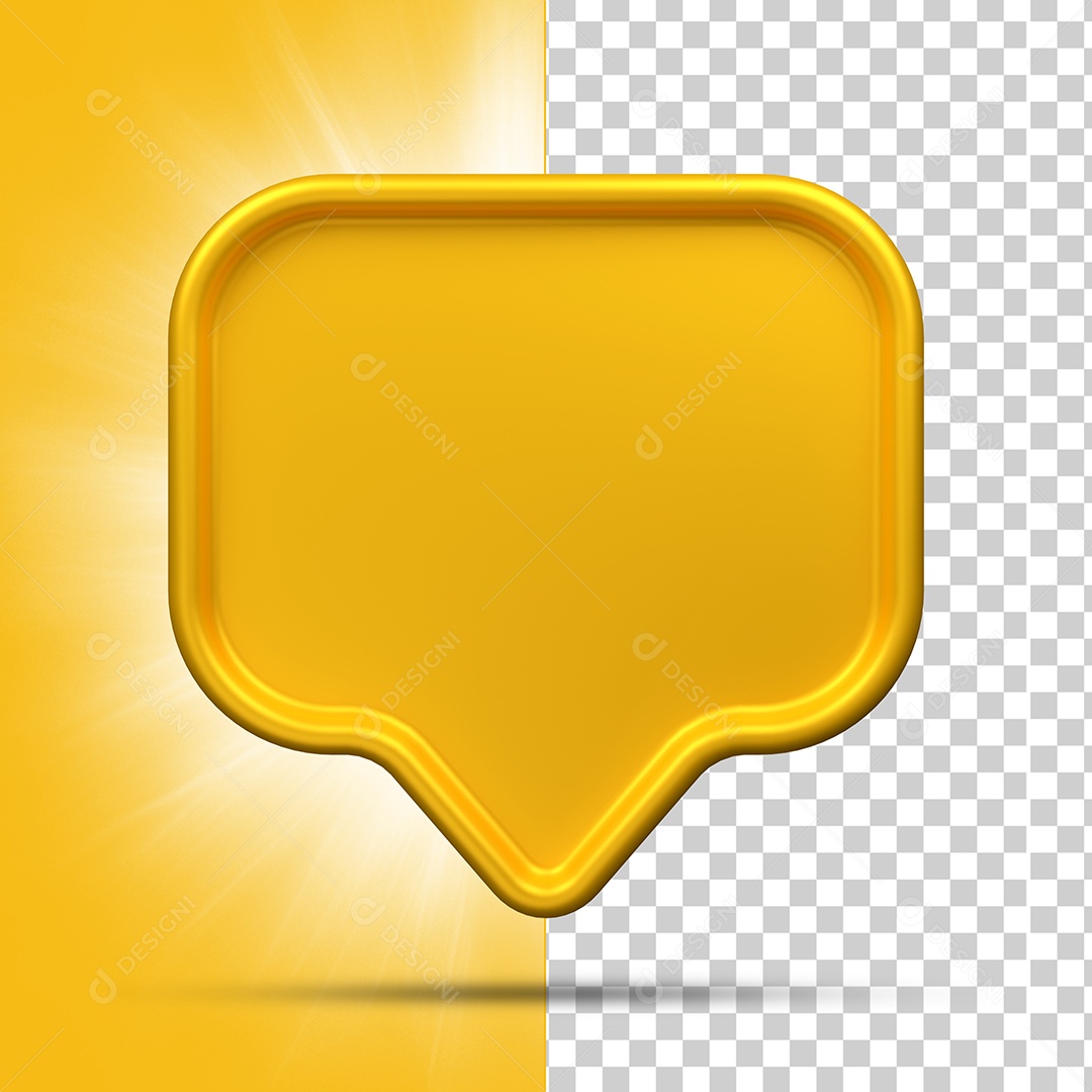 Like do Instagram Amarelo Elemento 3D para Composição