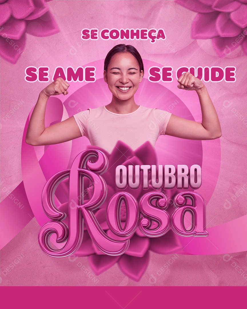 Se Conheça Se Cuida Se Ame Outubro Rosa Social Media PSD Editável
