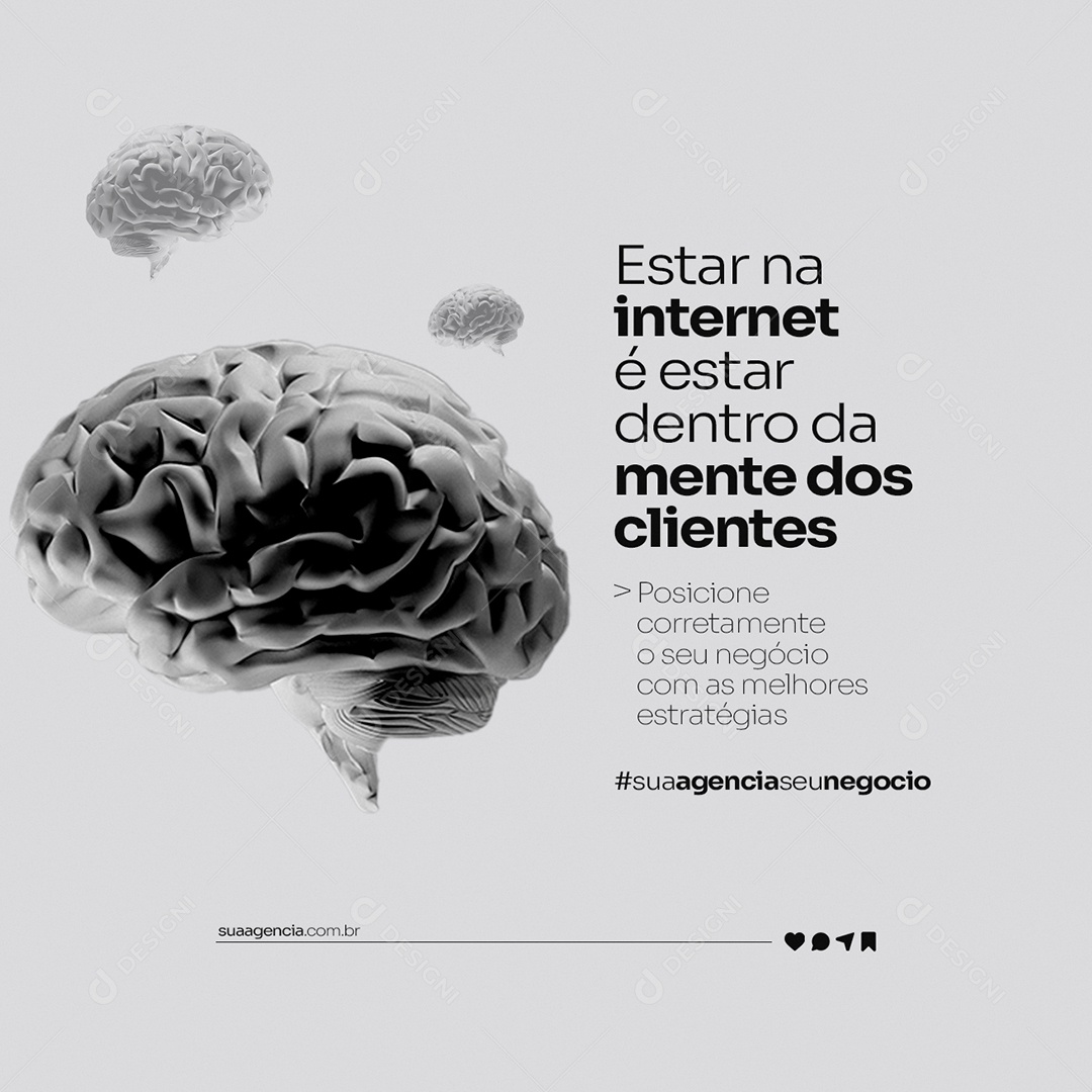 Estar na Internet é Estar Dentro da Mente dos Clientes Marketing Digital Social Media PSD Editável