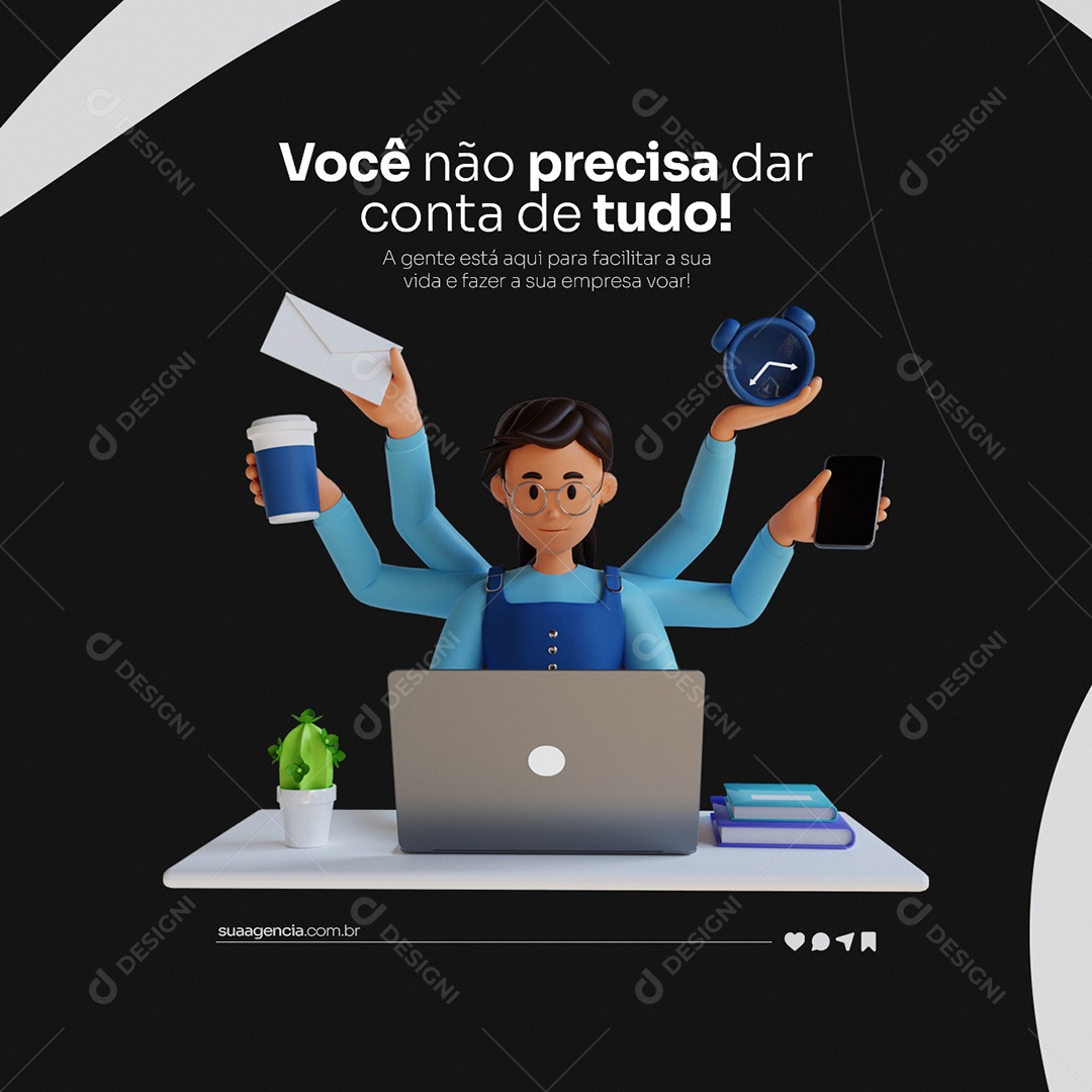 You don't have to handle everything Digital Marketing Social Media Editable PSD