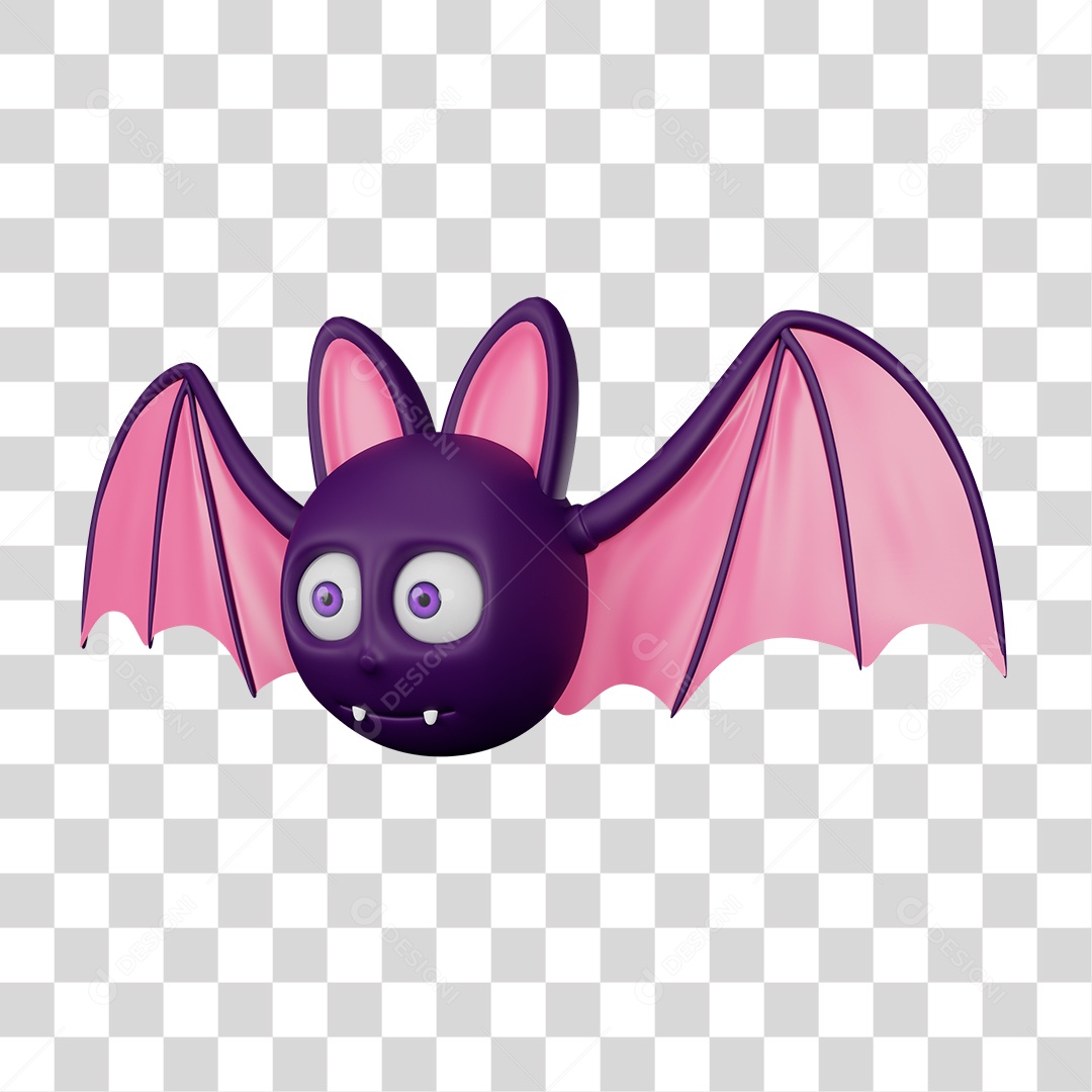 Desenho de Morcego de Roxo Halloween PNG Transparente