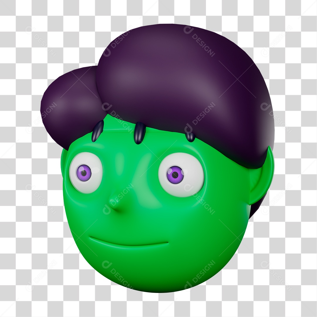 Desenho de Rosto de Frankenstein PNG Transparente