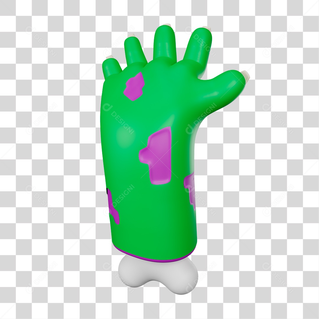 Mão de Zumbi Verde PNG Transparente