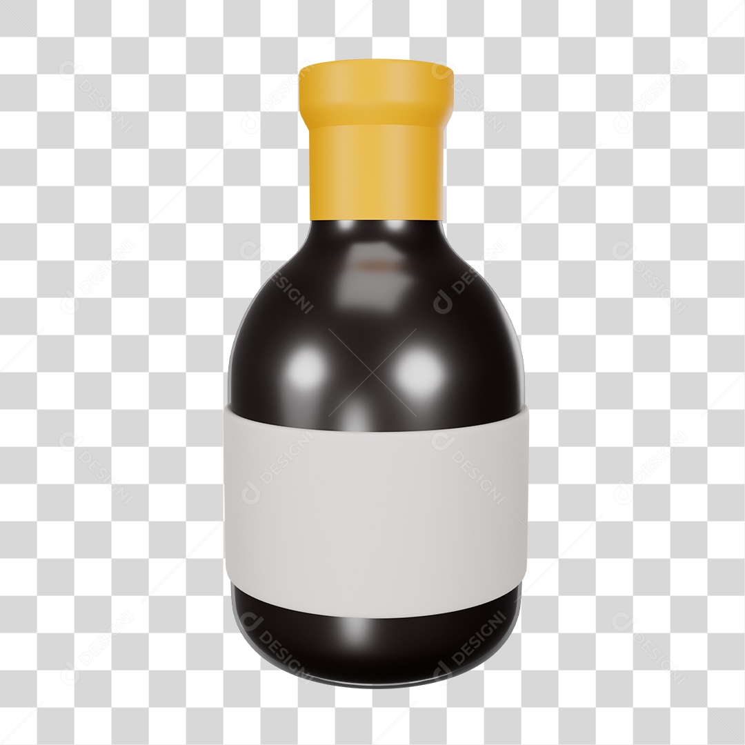 Desenho de Garrafa Lacrada PNG Transparente