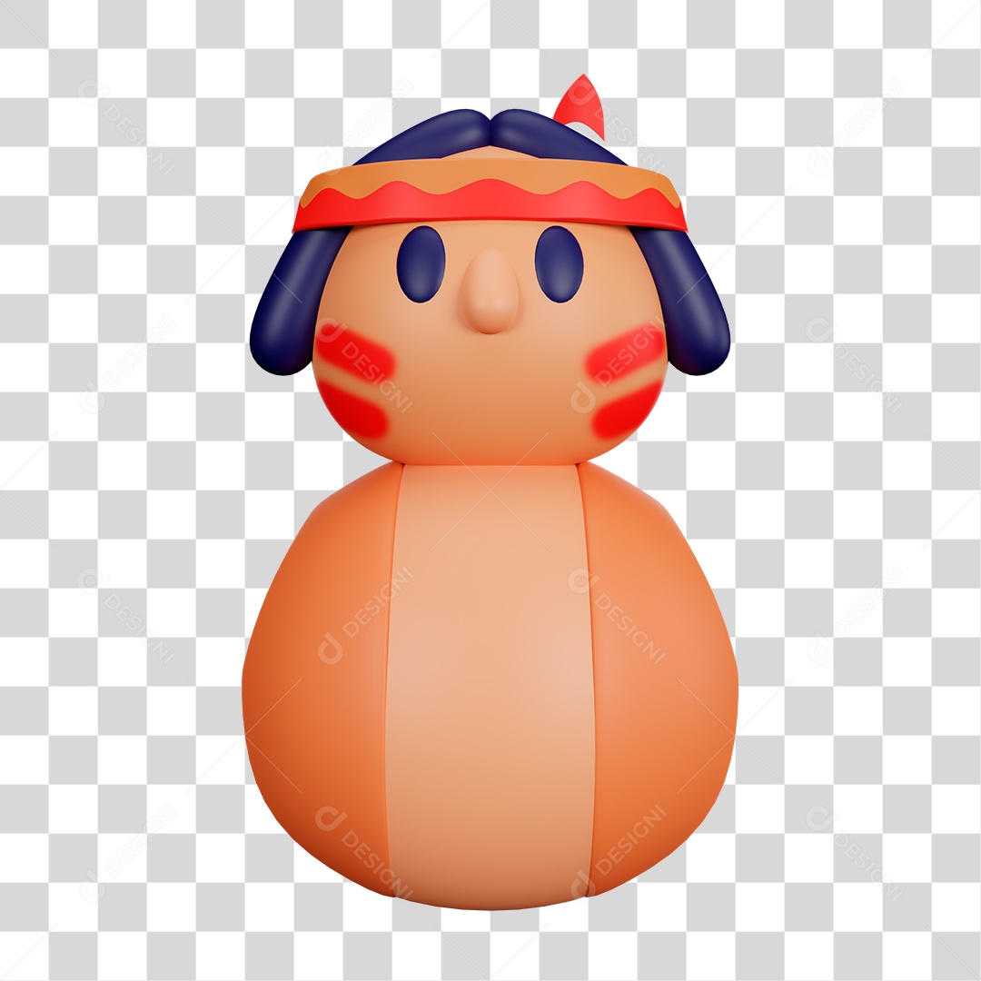 Índio com Pena na Cabeça PNG Transparente