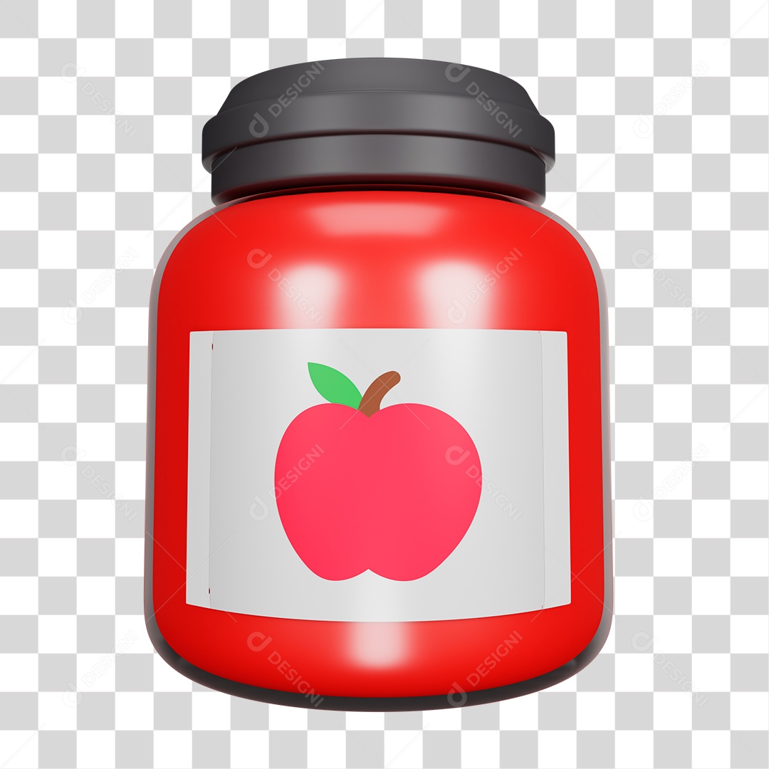 Desenho de Pote de Geleia de Maçã PNG Transparente