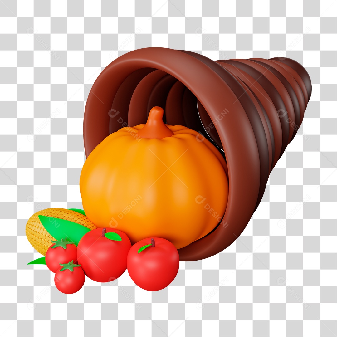 Cornucópia  Abobora Tomate Milho PNG Transparente