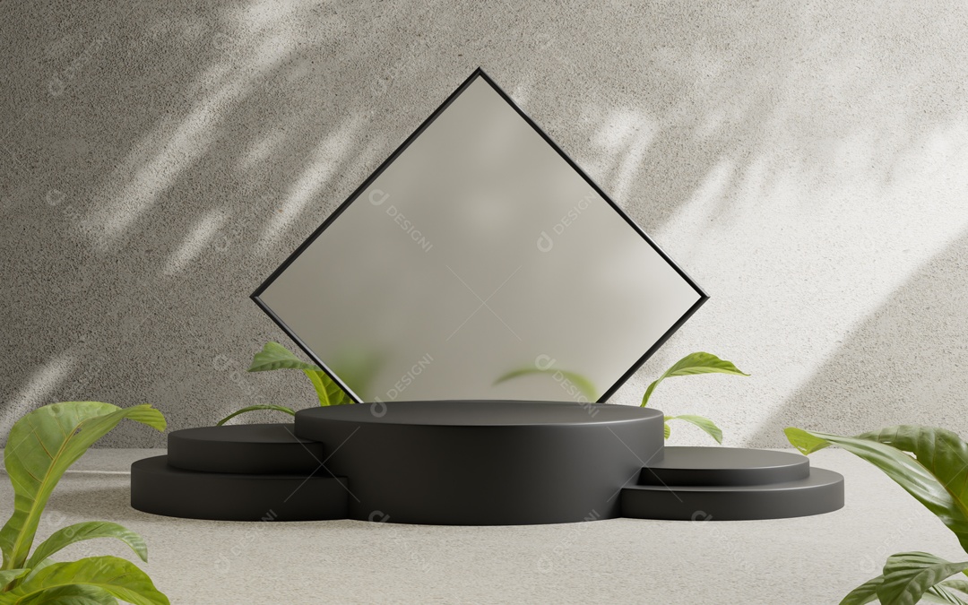 Renderização Em 3D Cenário de Apresentação de Produto de Pódio de Plataforma Abstrata