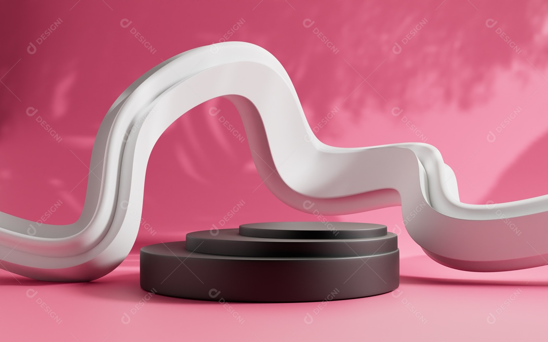 Cenário Rosa de Apresentação de Produto Pódio de Plataforma Abstrata