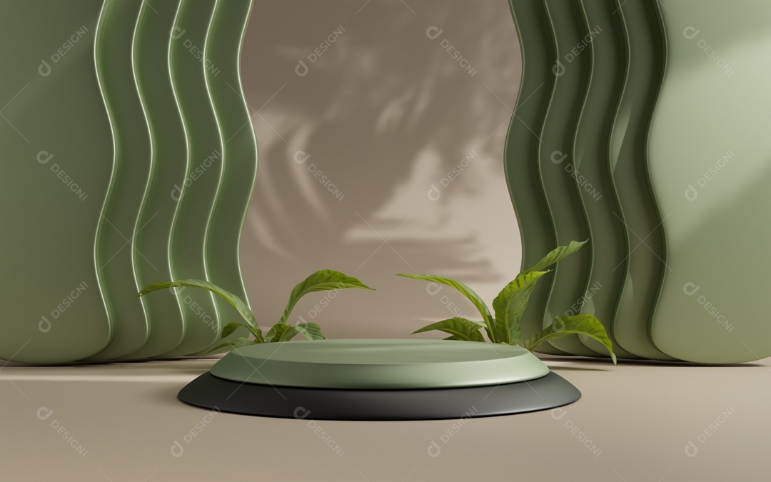 Renderização Em 3D Cenário de Apresentação de Produto Pódio de Plataforma Abstrata