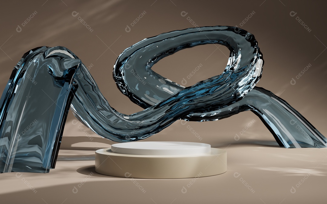 Renderização Em 3D Cenário de Apresentação de Produto de Pódio de Plataforma Abstrata