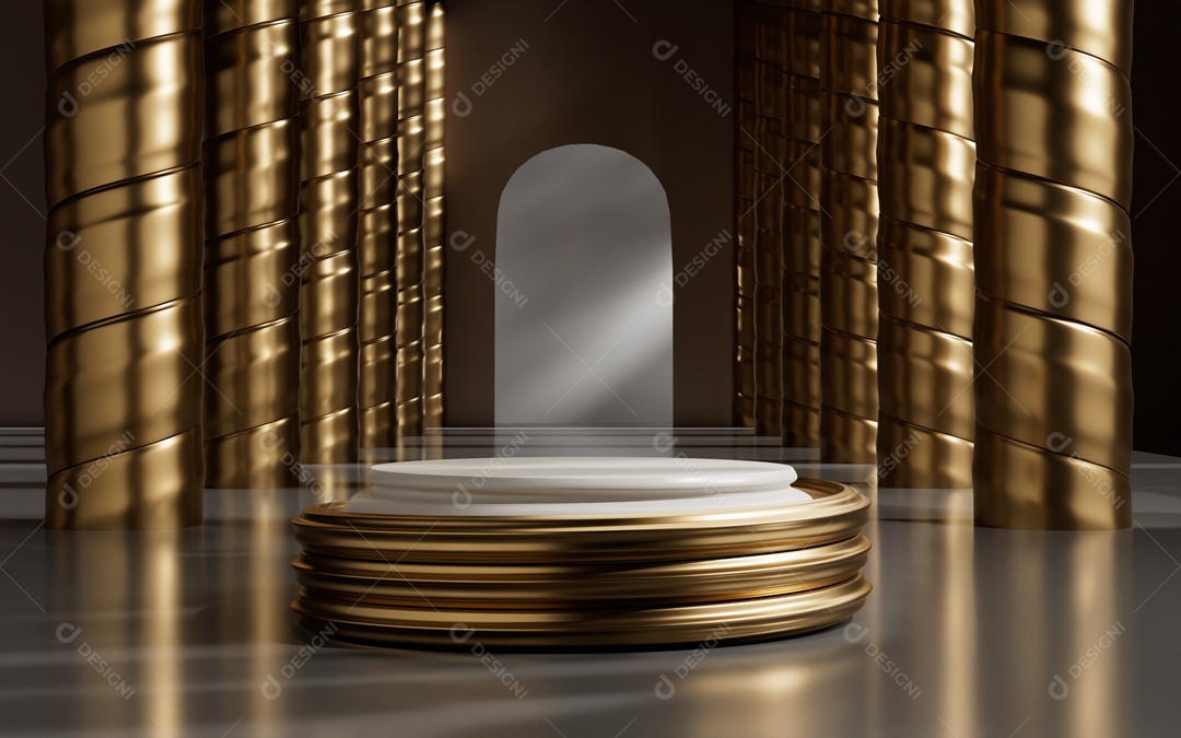 Cenário 3D de Apresentação de Produto de Pódio de Plataforma Abstrata