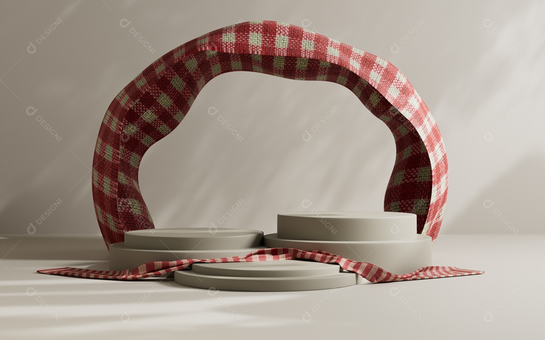 Cenário 3D de Apresentação de Produto Pódio de Plataforma Abstrata