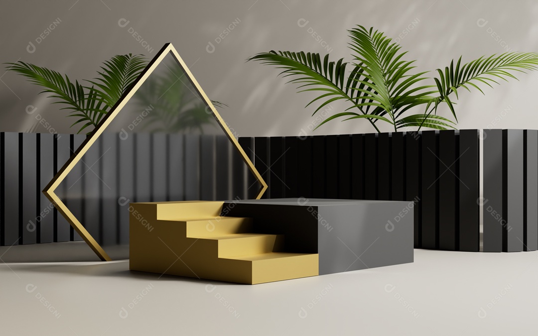 Cenário 3D de Apresentação de Produto Pódio de Plataforma Abstrata