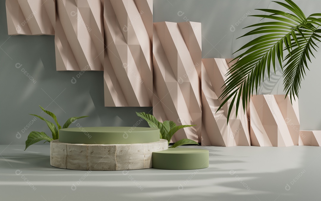 Cenário 3D de Apresentação de Produto Pódio de Plataforma Abstrata