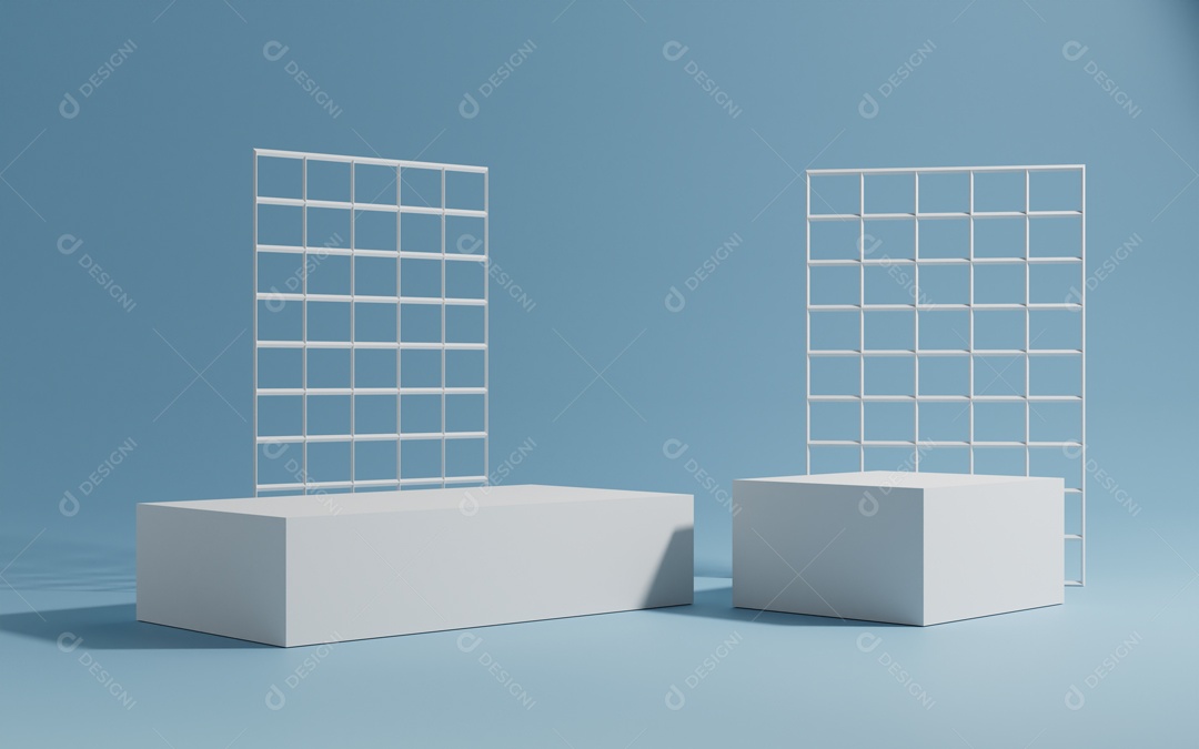 Cenário 3D de Apresentação Azul Produto Pódio de Plataforma Abstrata