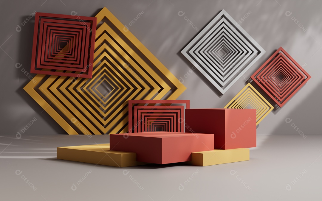 Cenário 3D de Apresentação de Produto Pódio de Plataforma Abstrata