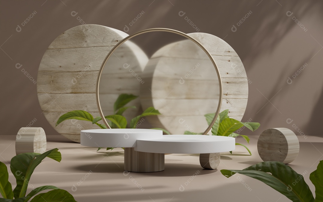 Cenário 3D de Apresentação de Produto Pódio de Plataforma Abstrata