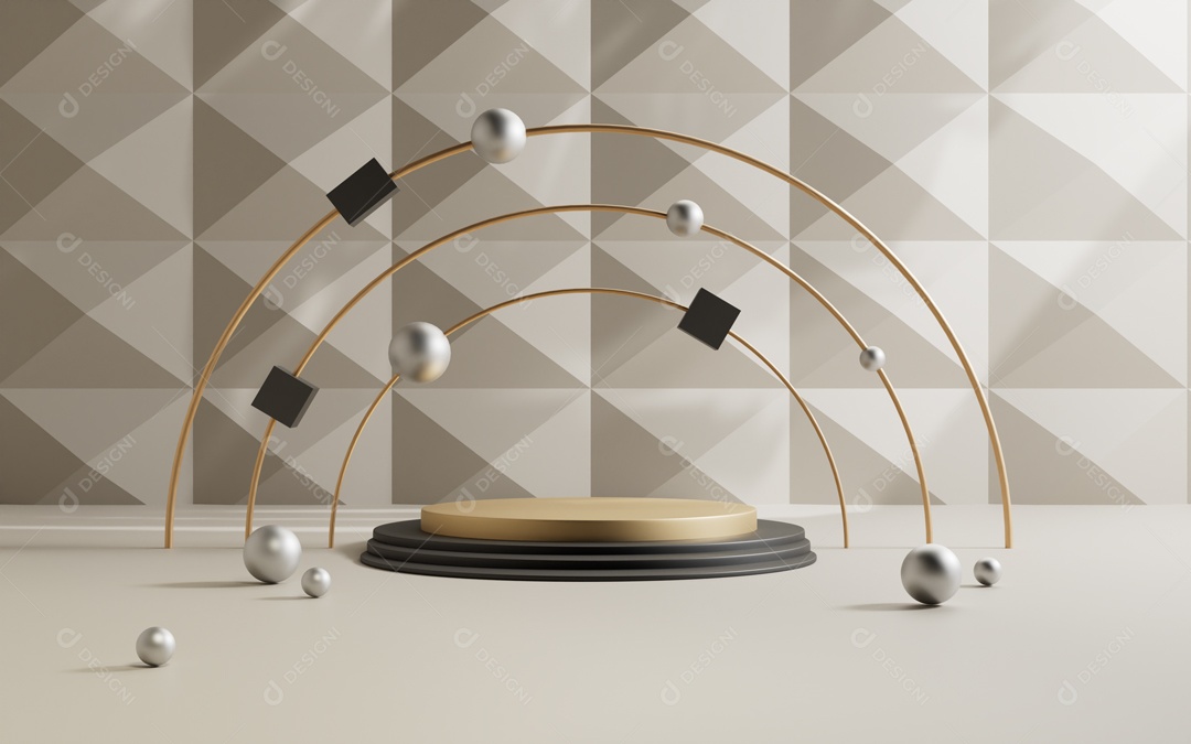 Renderização Em 3D Cenário de Apresentação de Produto de Pódio de Plataforma Abstrata