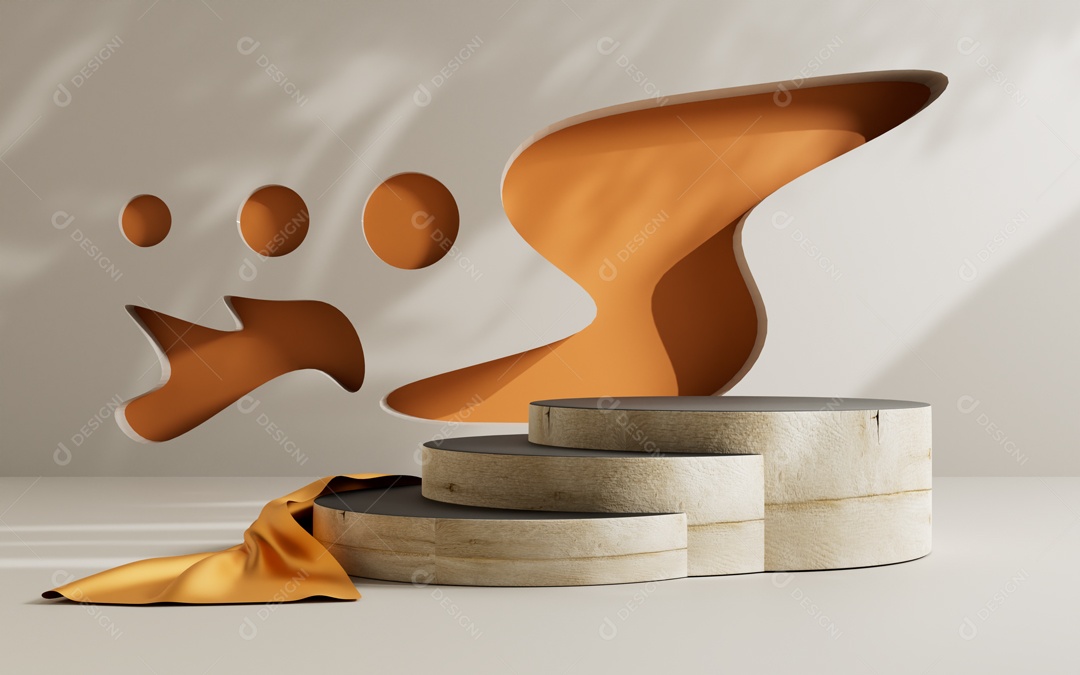 Cenário 3D de Apresentação de Produto Pódio de Plataforma Abstrata