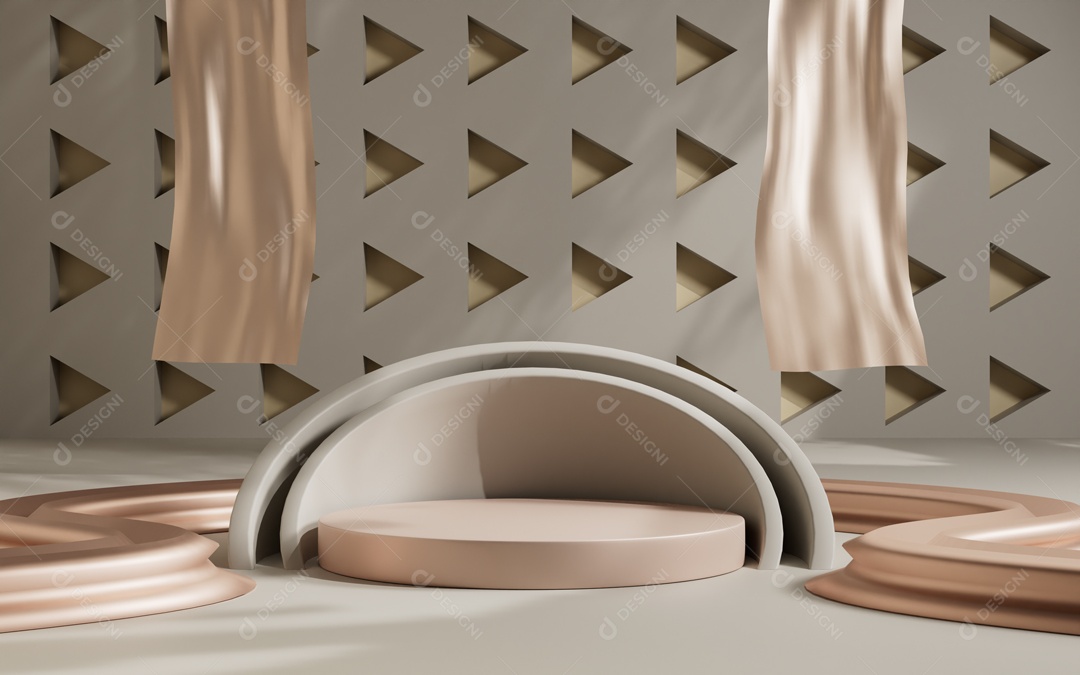 Cenário 3D de Apresentação de Produto Pódio de Plataforma Abstrata