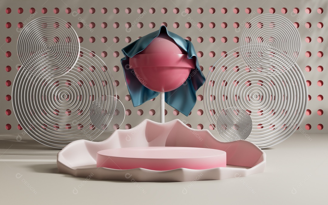 Cenário 3D de Apresentação de Produto Pódio de Plataforma Abstrata