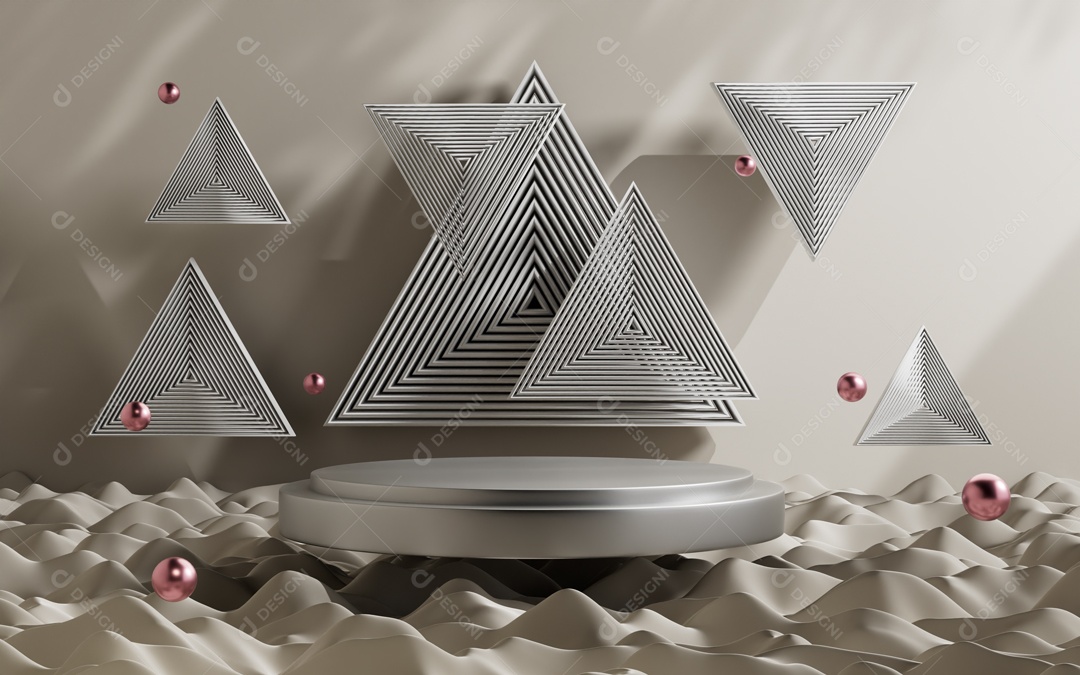 Cenário 3D de Apresentação de Produto Pódio de Plataforma Abstrata