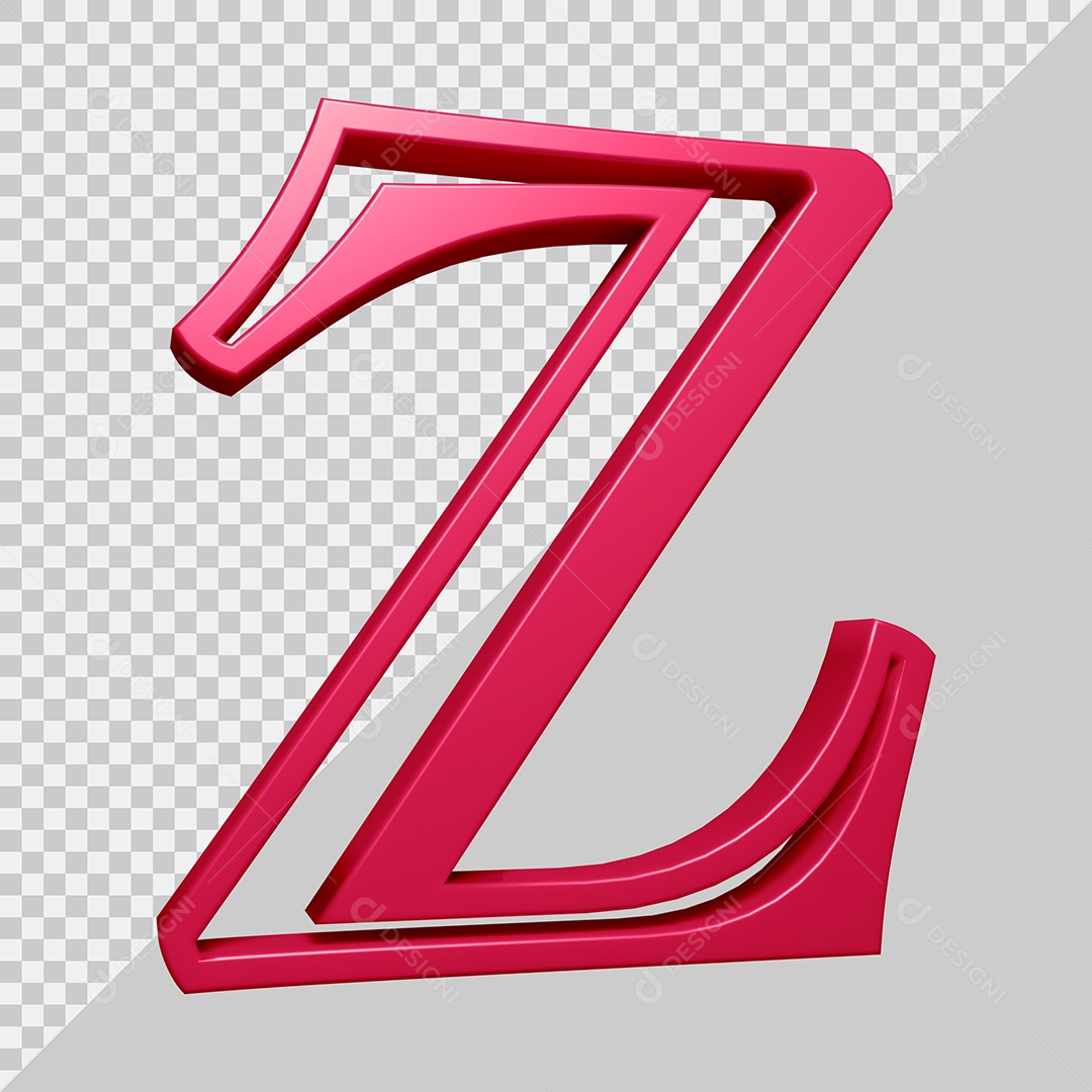 Elemento 3D Para Composição Letra Z Rosa PSD