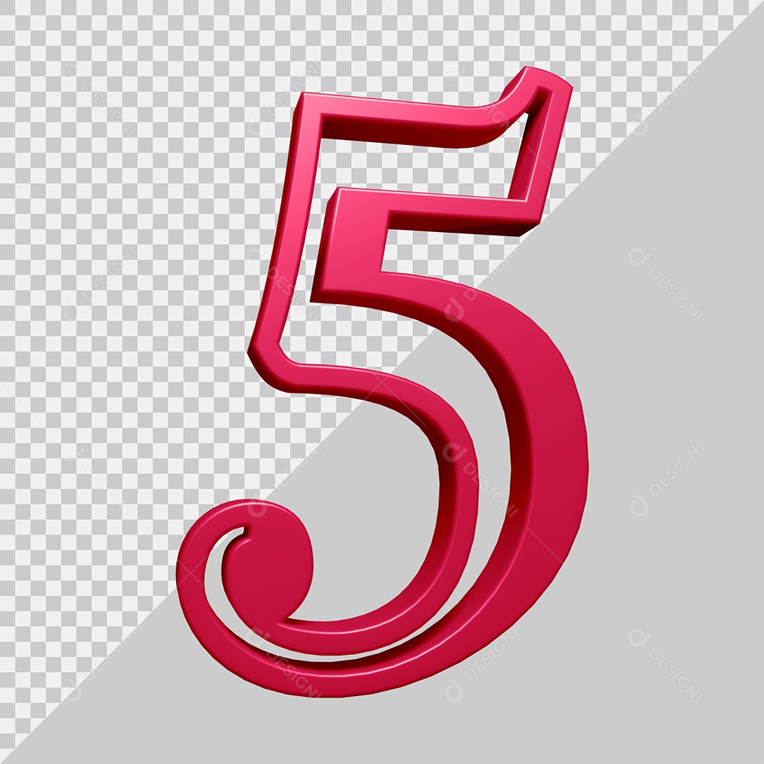 3D Element For Composition Number 5 Pink PSD