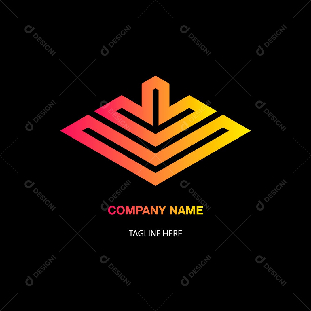 Design de Logo Gradiente de Seta EPS Editável