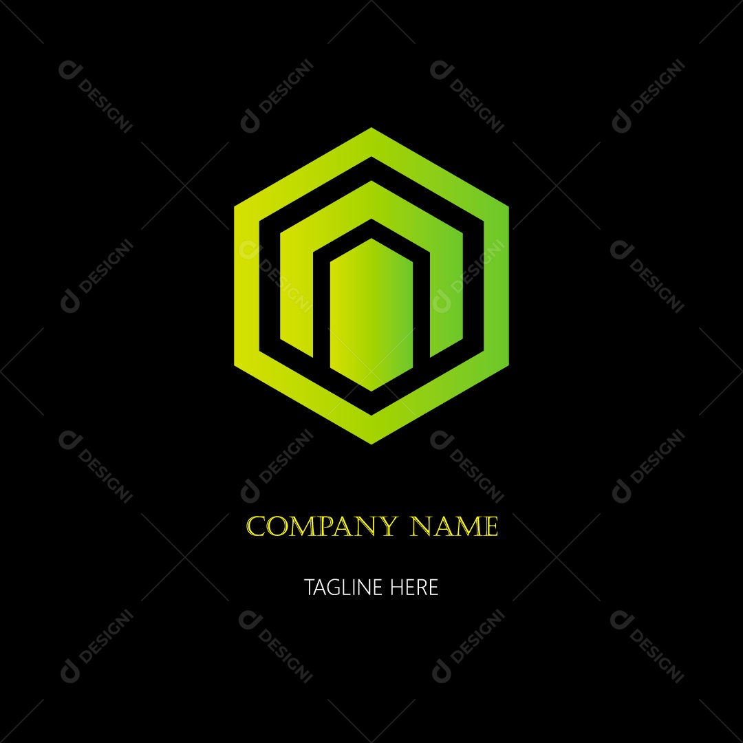 Logo em Gradiente Amarelo e Verde EPS Editável