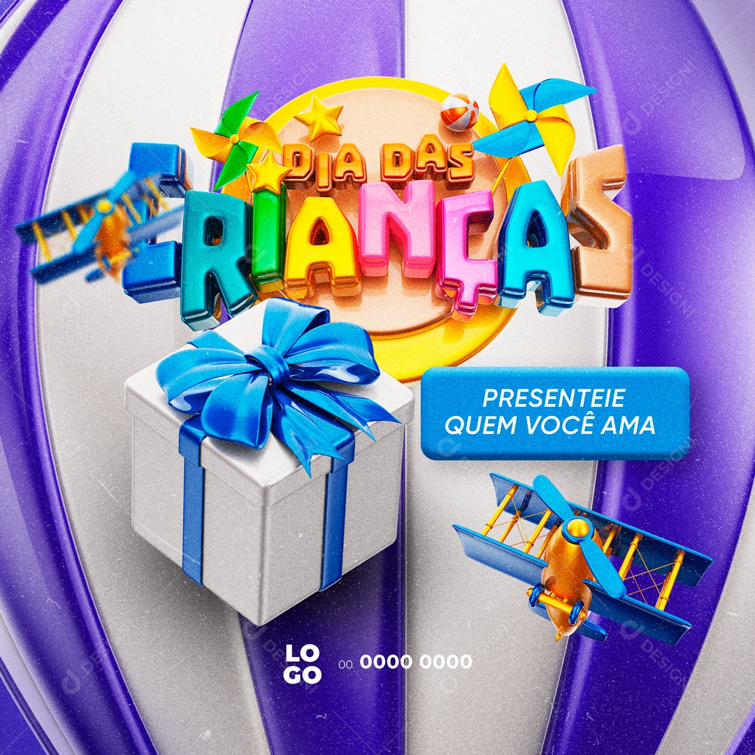 Presenteie quem você Ama Feliz Dia das Crianças Social Media PSD Editável