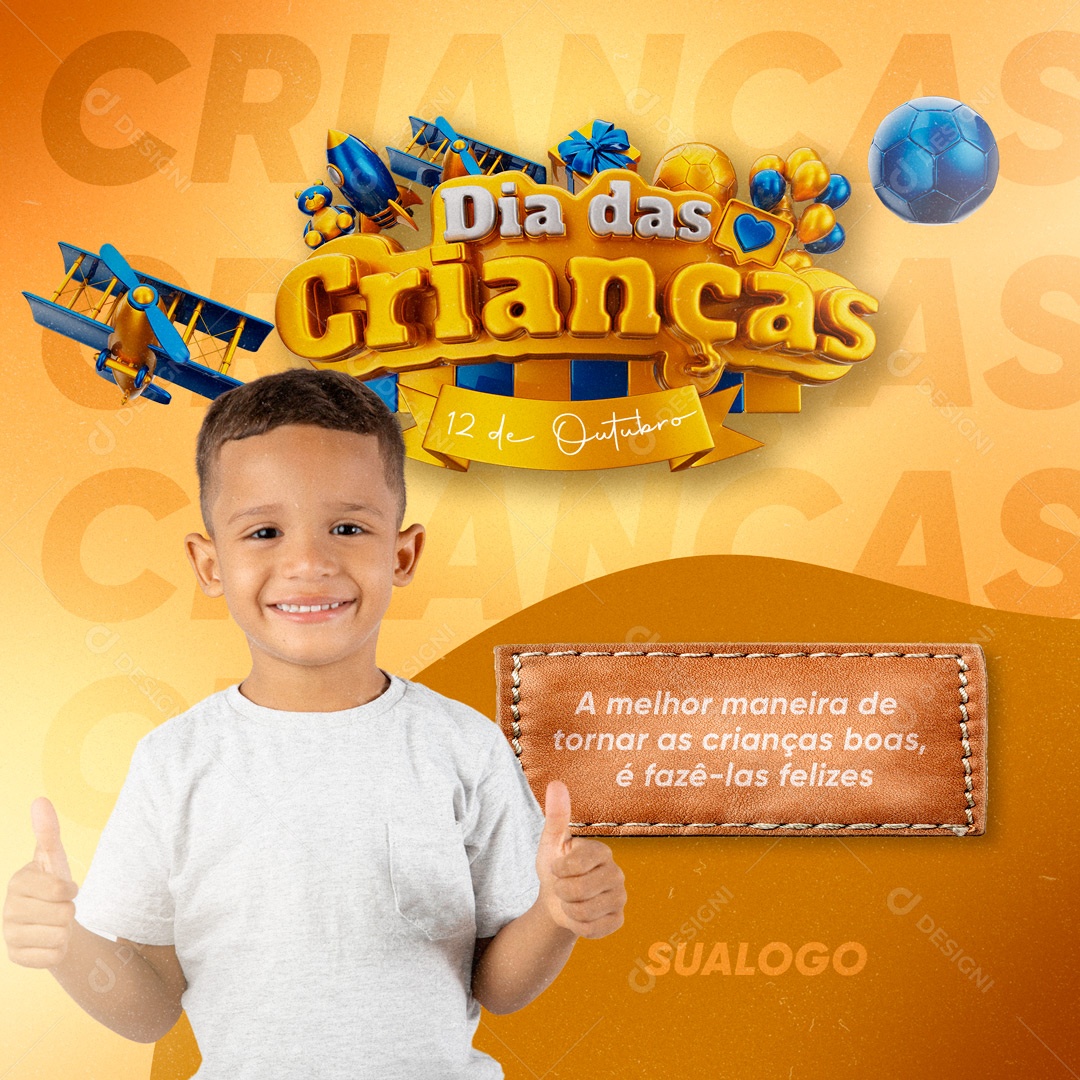 Social Media Feliz Dia Das Crianças 12 de Outubro PSD Editável