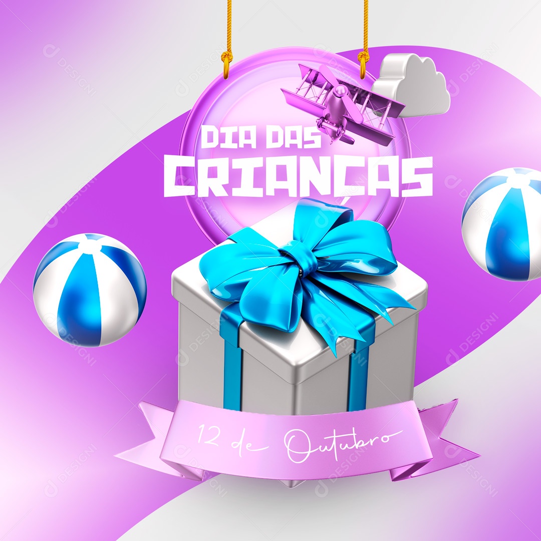 Dia das Crianças 12 de Outubro Presentes Social Media PSD Editável