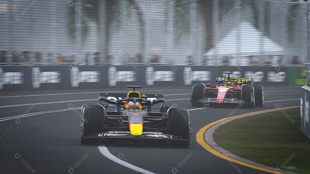 Carro esportivo Formula 1 sobre autódromo São Paulo, Brasil