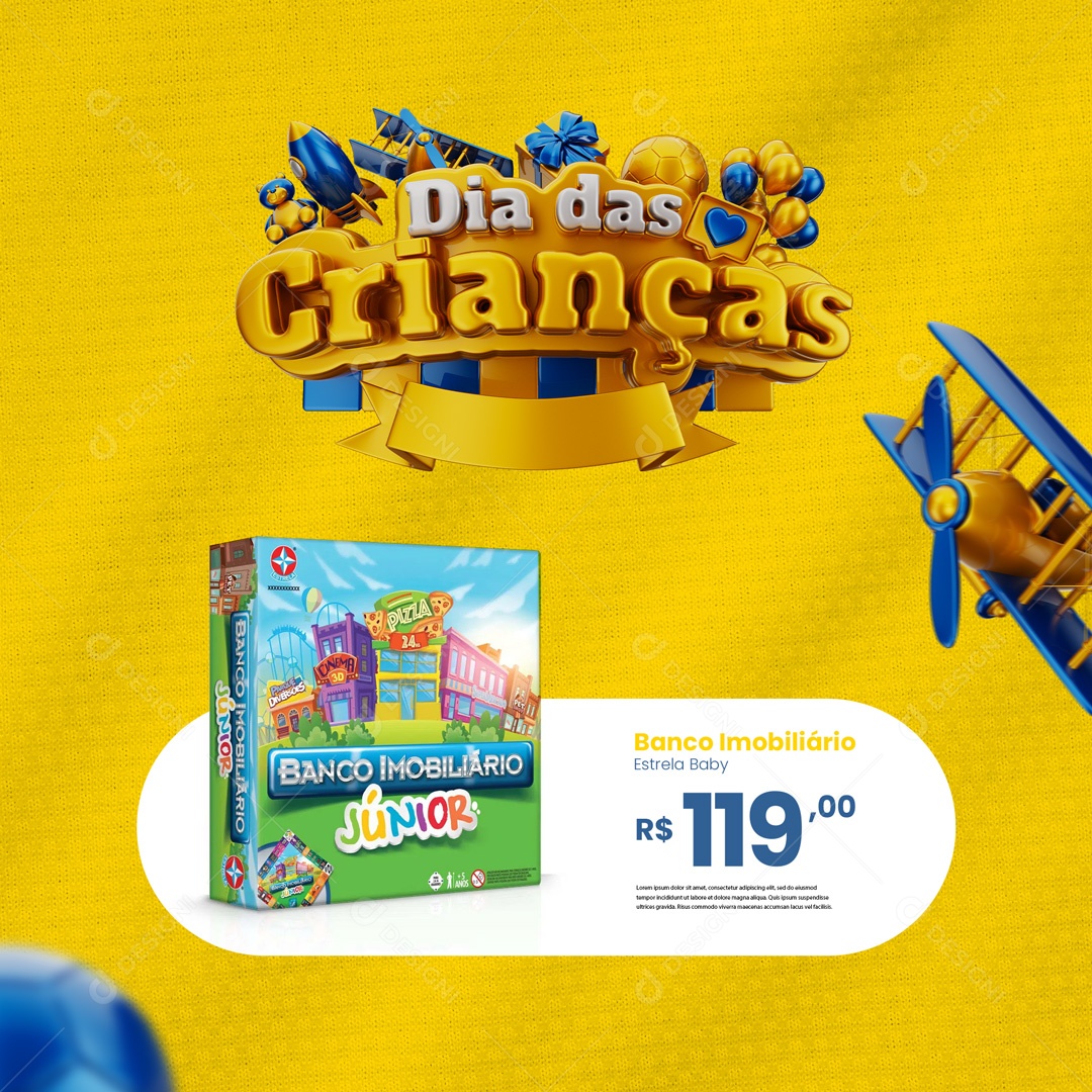 Dia das Crianças 12 de Outubro Ofertas Brinquedos Presentes Social Media PSD Editável