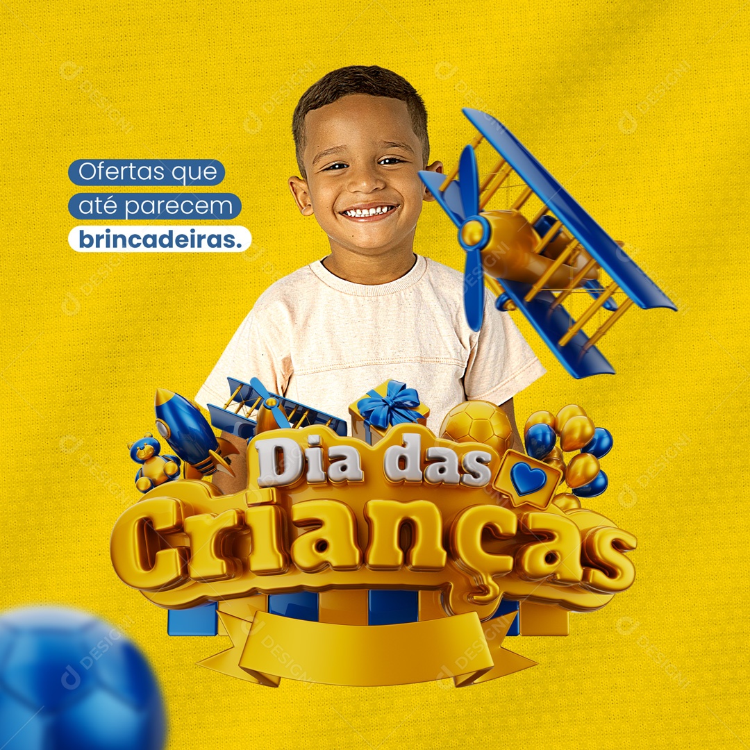 Feliz Dia das Crianças 12 de Outubro Ofertas Social Media PSD Editável