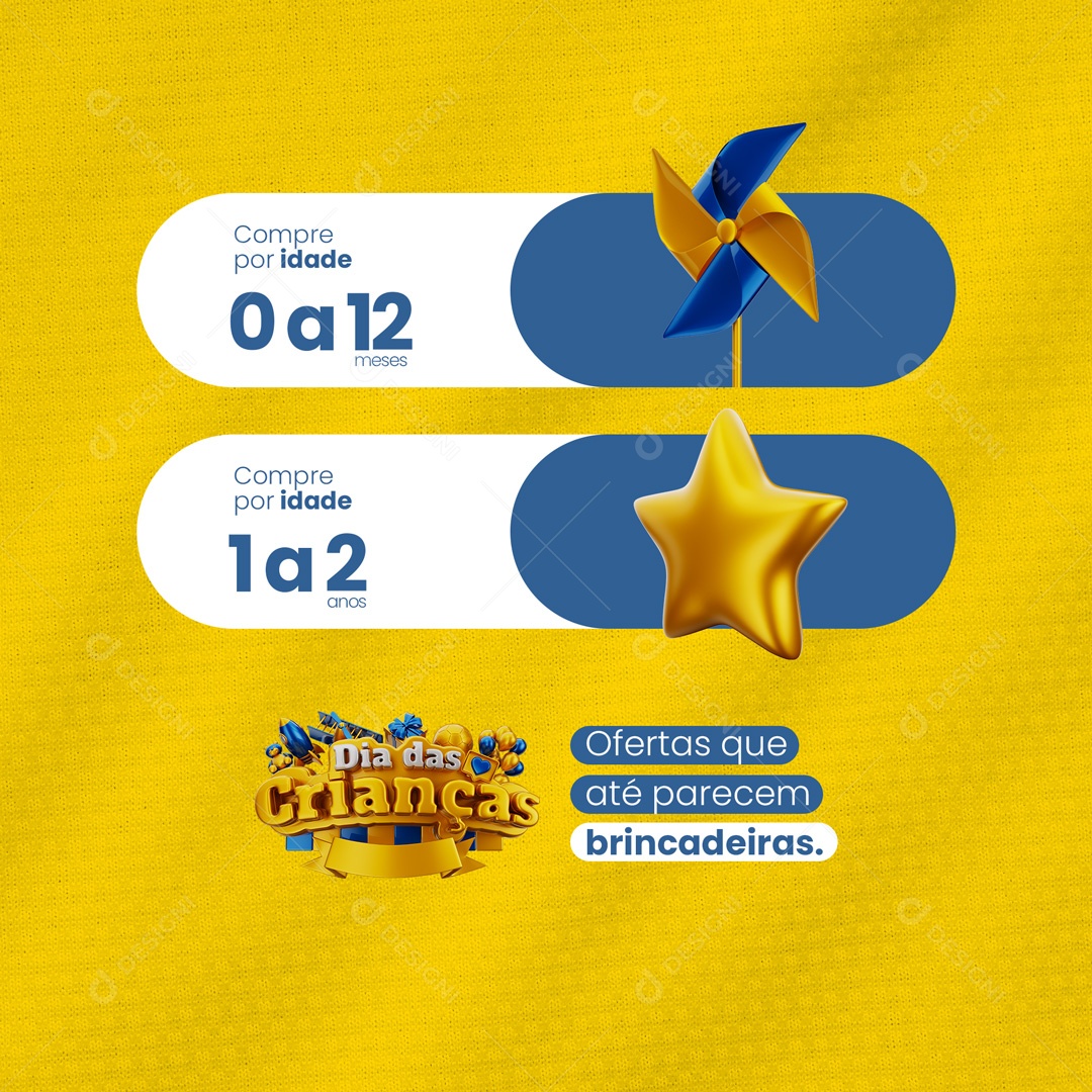 Ofertas que até Parecem Brincadeira Feliz Dia das Crianças 12 de Outubro Social Media PSD Editável