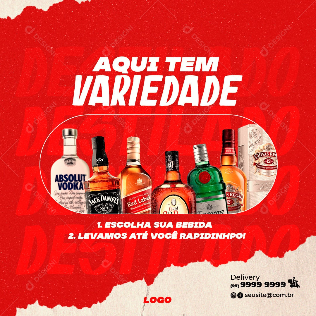 Aqui Tem Variedade Em Bebidas Social Media PSD Editável
