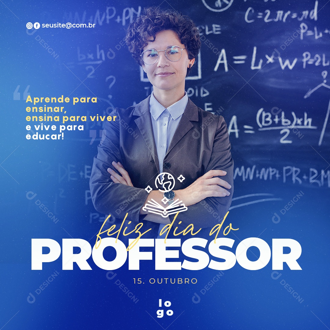 Feliz Dia Do Professor 15 de Outubro Social Media PSD Editável