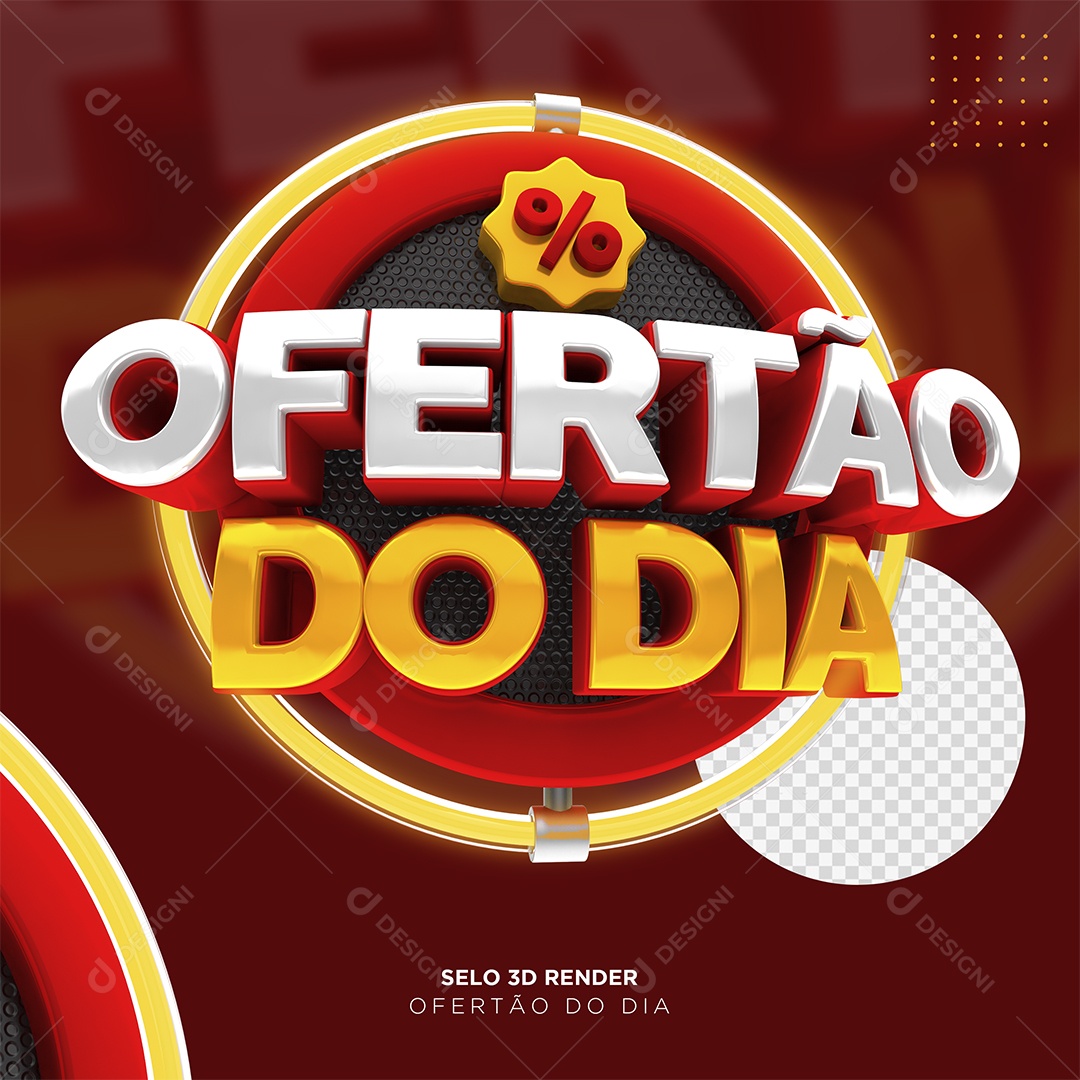 Ofertão do Dia Selo 3D para Composição PSD