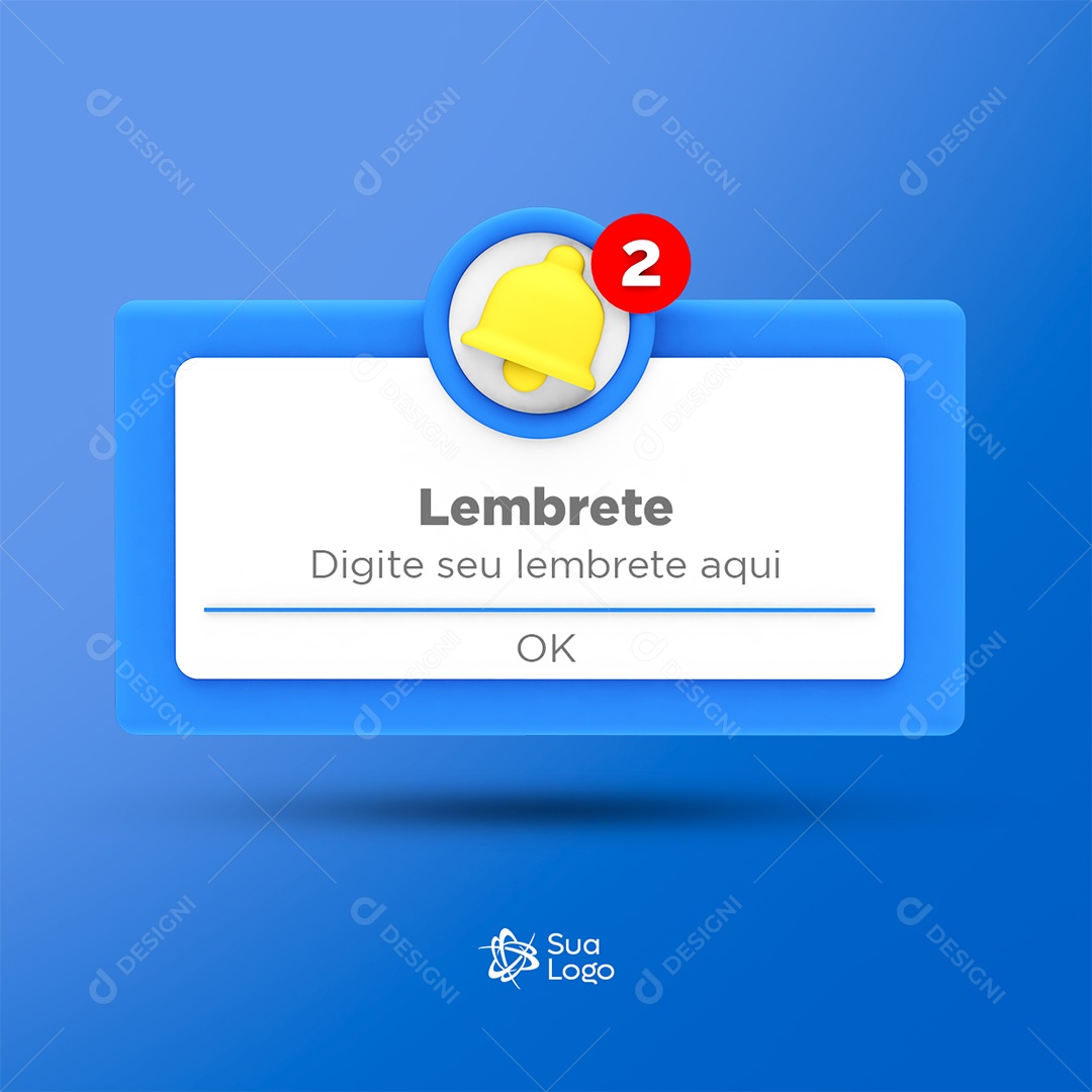 Digite Seu Lembrete Aqui Social Media PSD Editável