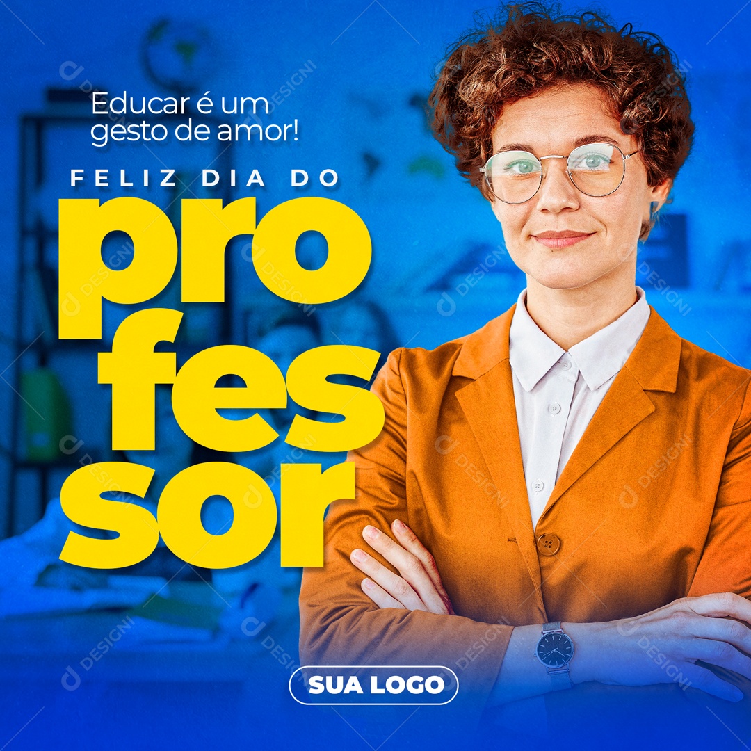 Feliz Dia Do Professor 15 de Outubro Social Media PSD Editável